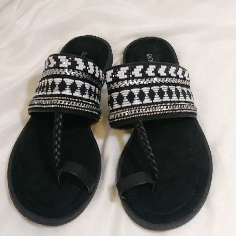 Rocket Dog Adela Black Smooth  Sandals